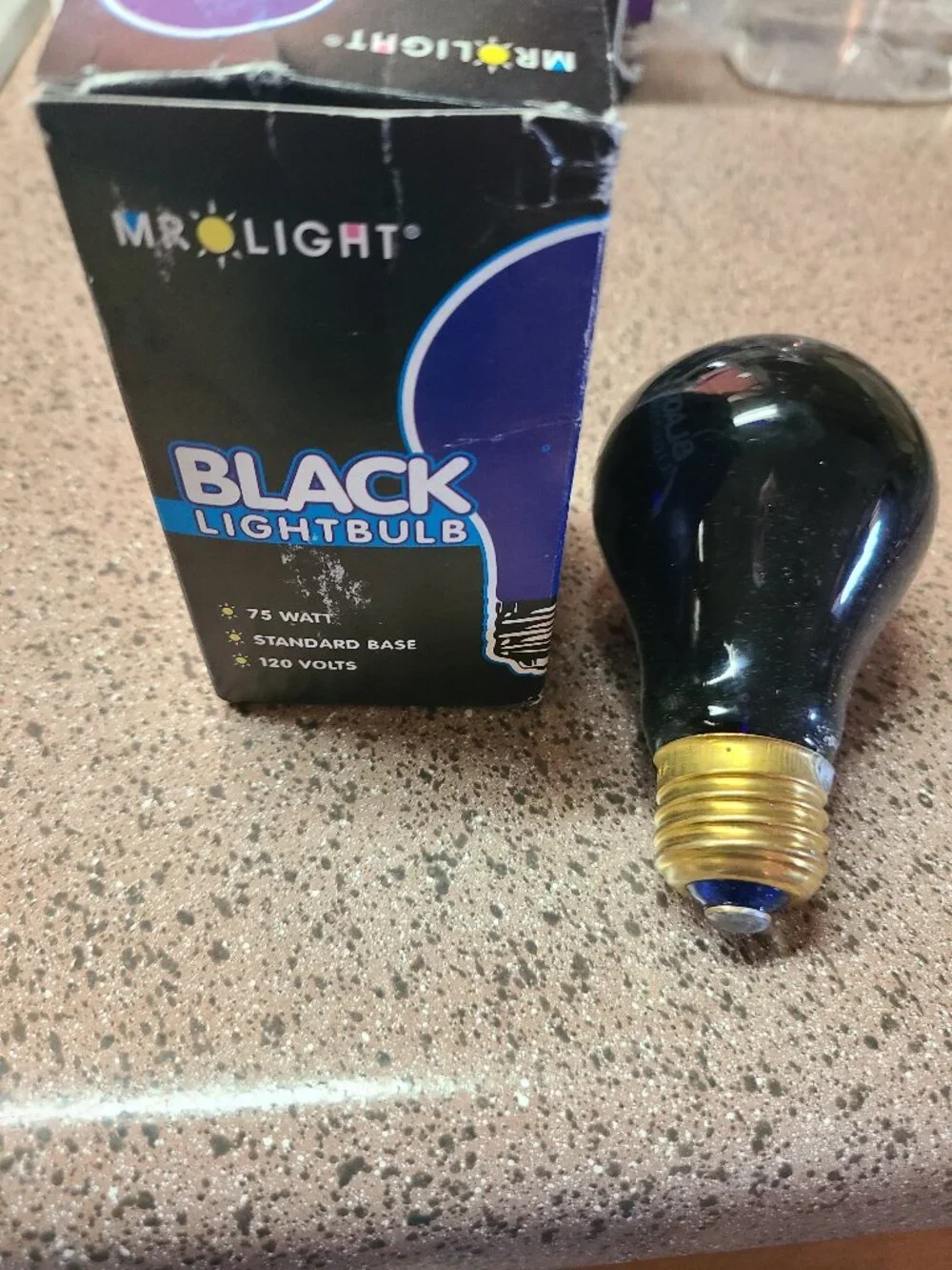 3 New BLACK LIGHT 75 Watt 120V Standard Household Light Bulb Mr. Light